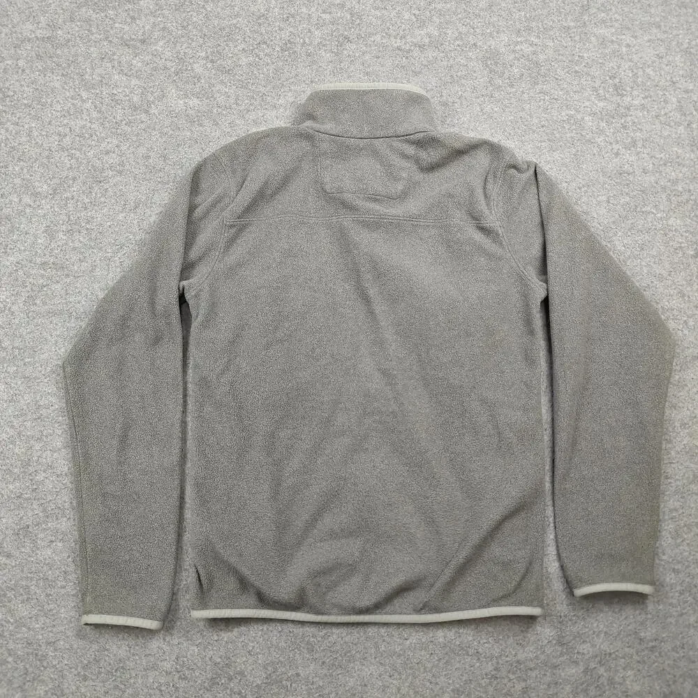 The North Face Jacket Mens Small Gray Fleece Full Zip Stand-Up Collar Pockets